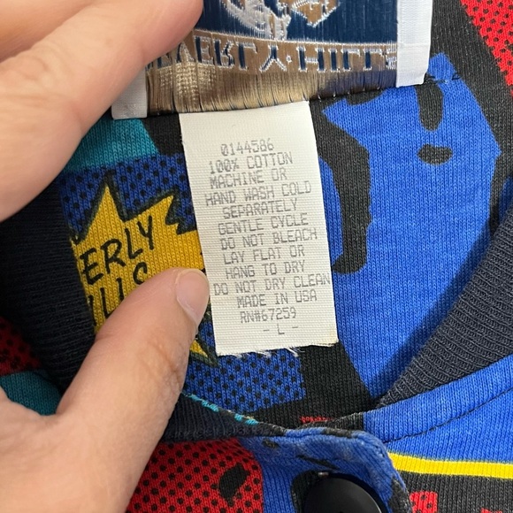 BEVERLY HILLS POLO CLUB Vintage Long Sleeve Button Down Geometric Sweater Large - Picture 5 of 9